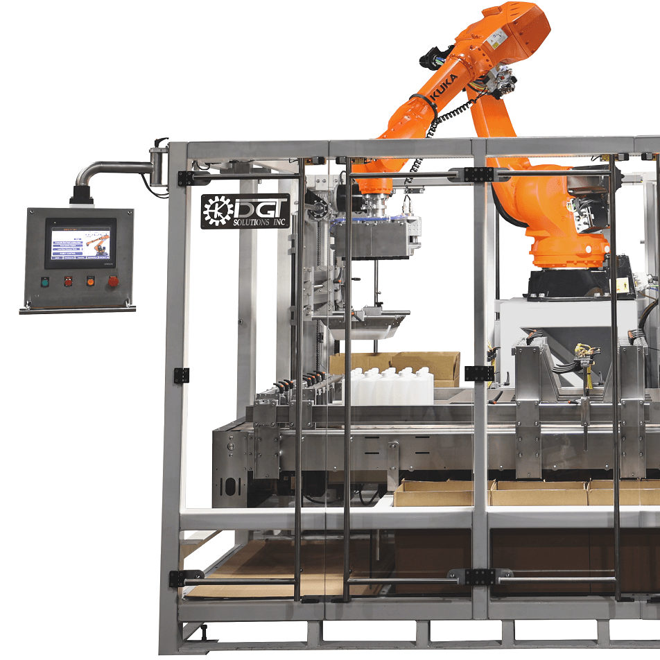 Automatic robotic case packing machine